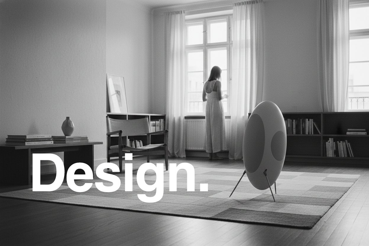 Musegg speaker in elegant living room
