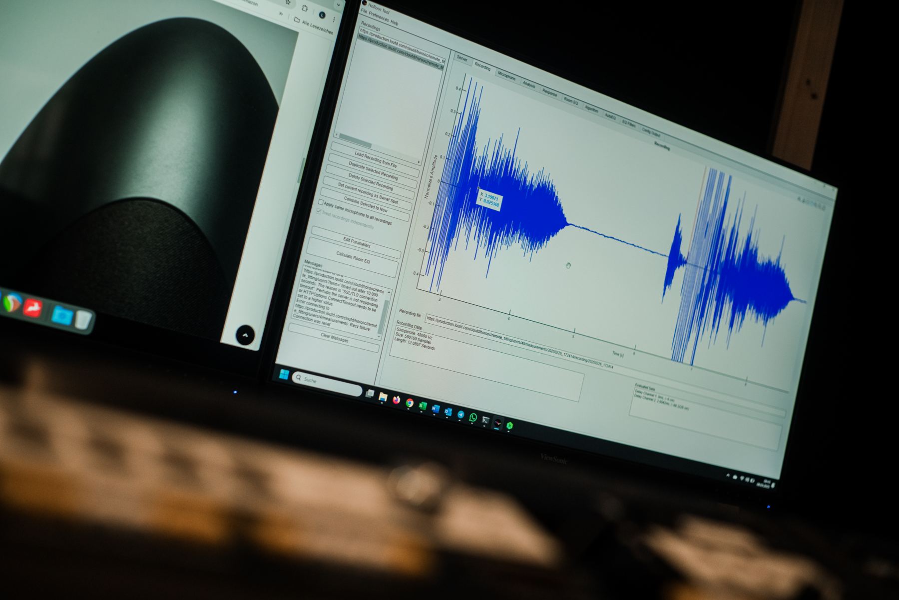 Sound Specialist wertet eine HoRooc-Messung am Bildschirm aus